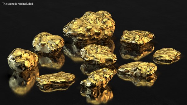 Metallic Minerals Gold Set 3D model - TurboSquid 1763283