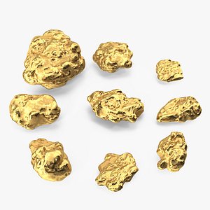 Metallic Minerals Gold Set 3D model