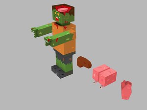 3D zombie cartoon model