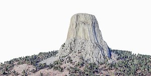 3D model Devils Tower