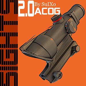 advanced combat optical gunsight 3d model