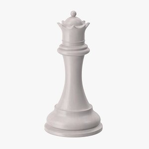 chess pieces queen white 3d c4d
