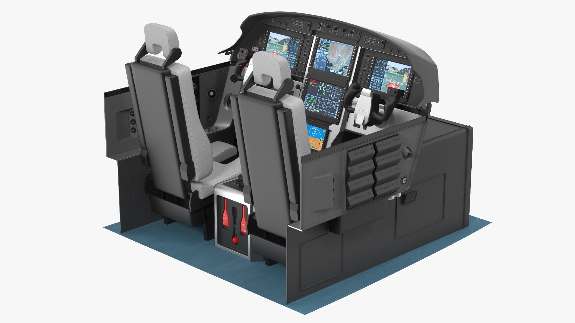 Business Aircraft Pilot Cockpit 3D model preview