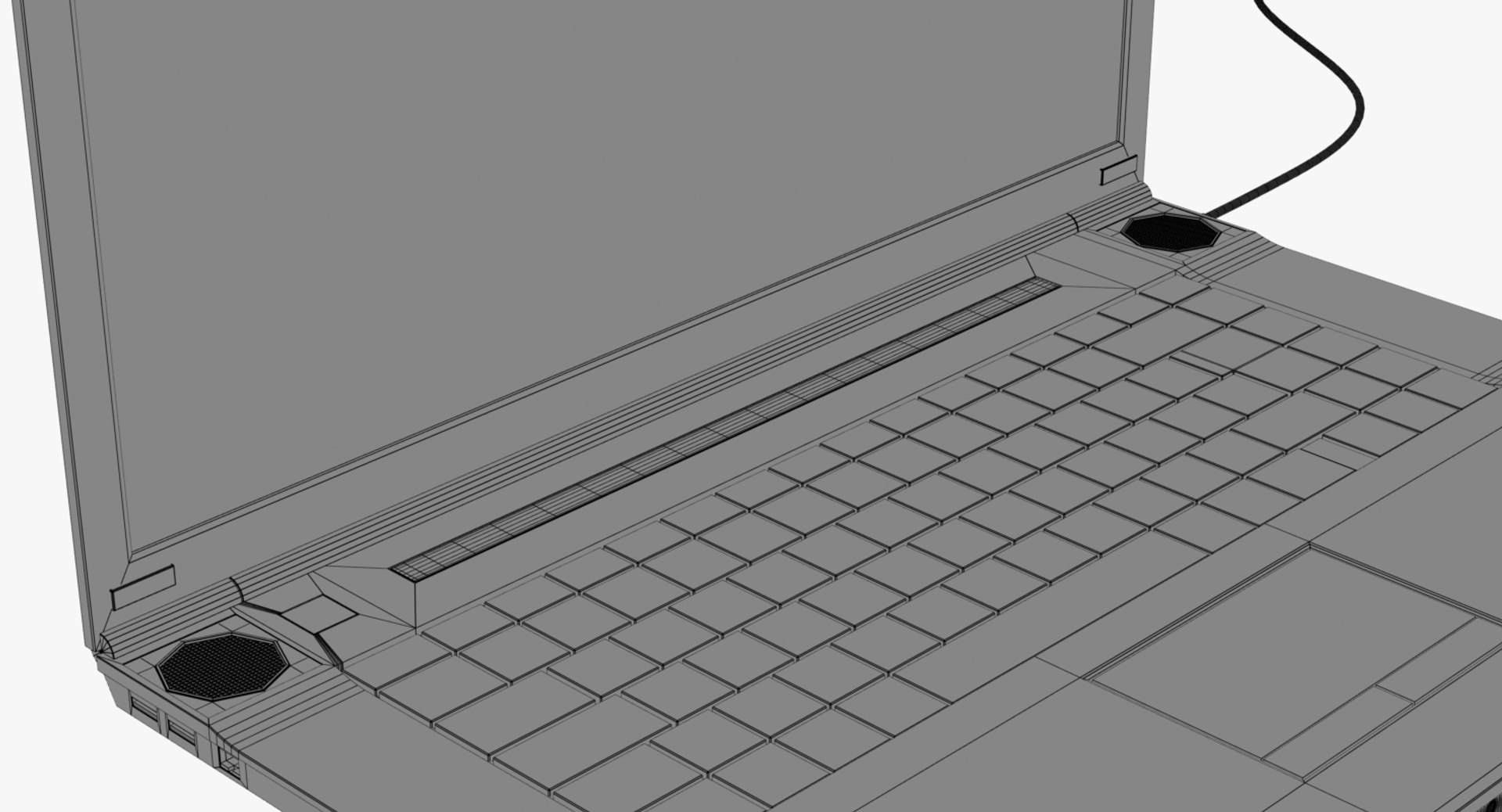 3d Model Laptop Powercord