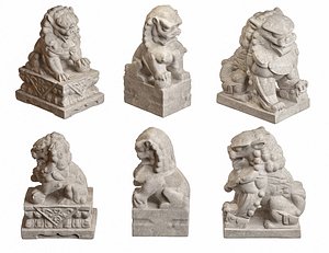 Stone Lion Sculpture Lion Statue 3D