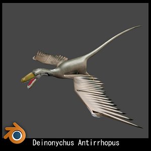 3d deinonychus small dinosaur model