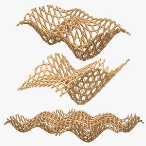 3D Parametric Organic Wooden Structures Set-01 model