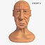 Homem idoso dos desenhos animados Jim com 19 objet