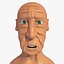 Homem idoso dos desenhos animados Jim com 19 objet