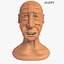 Homem idoso dos desenhos animados Jim com 19 objet