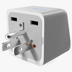 3D model Type B Travel Plug Adapter White