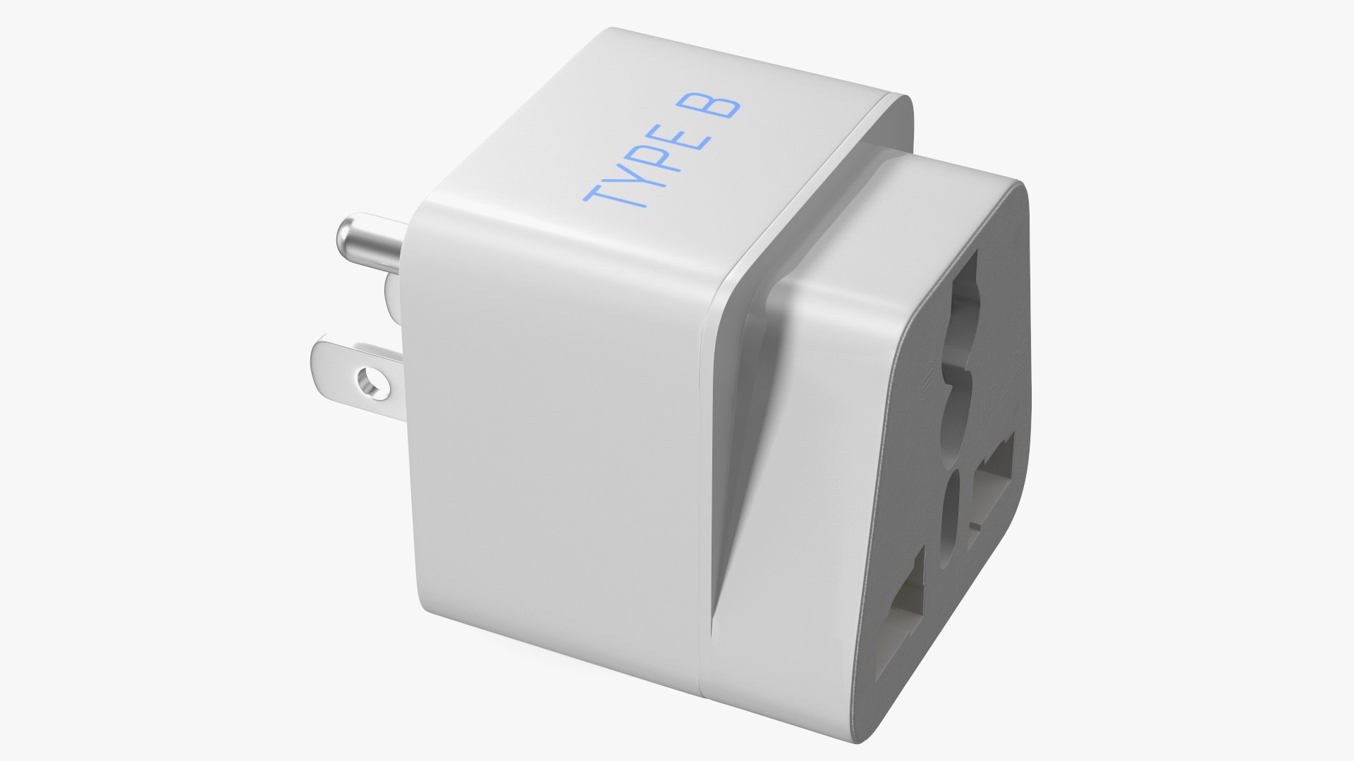 3D model Type B Travel Plug Adapter White TurboSquid 1838065