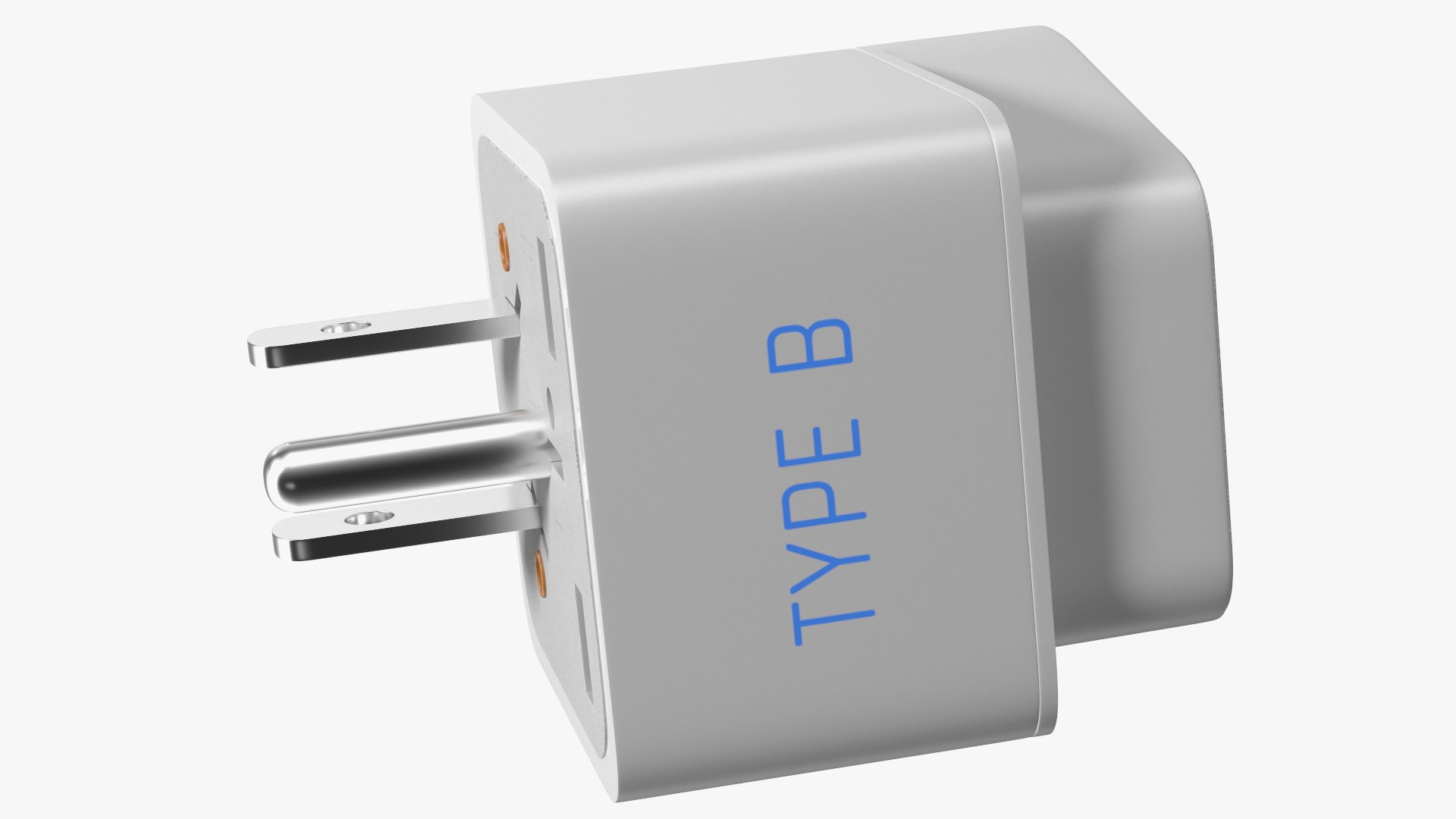 3D model Type B Travel Plug Adapter White TurboSquid 1838065