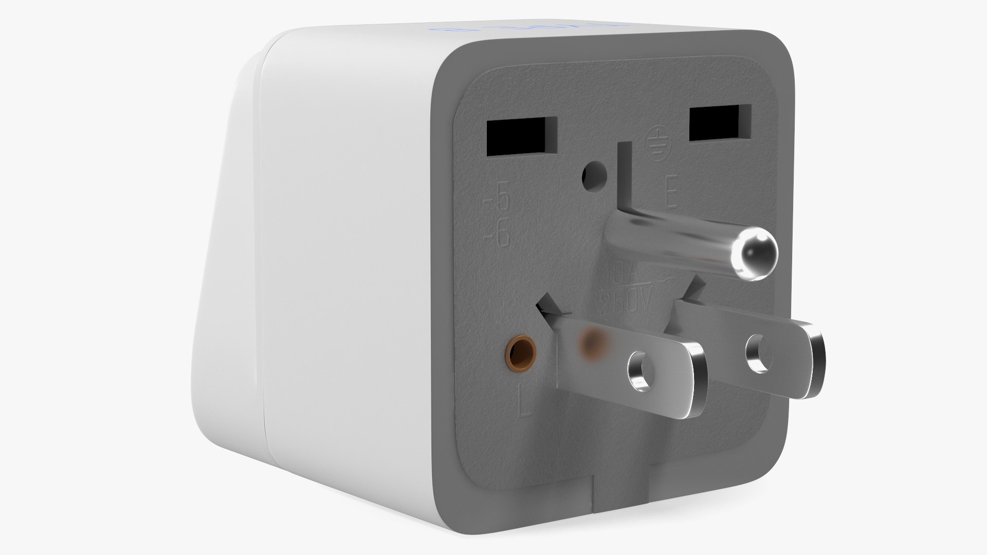 3D model Type B Travel Plug Adapter White TurboSquid 1838065