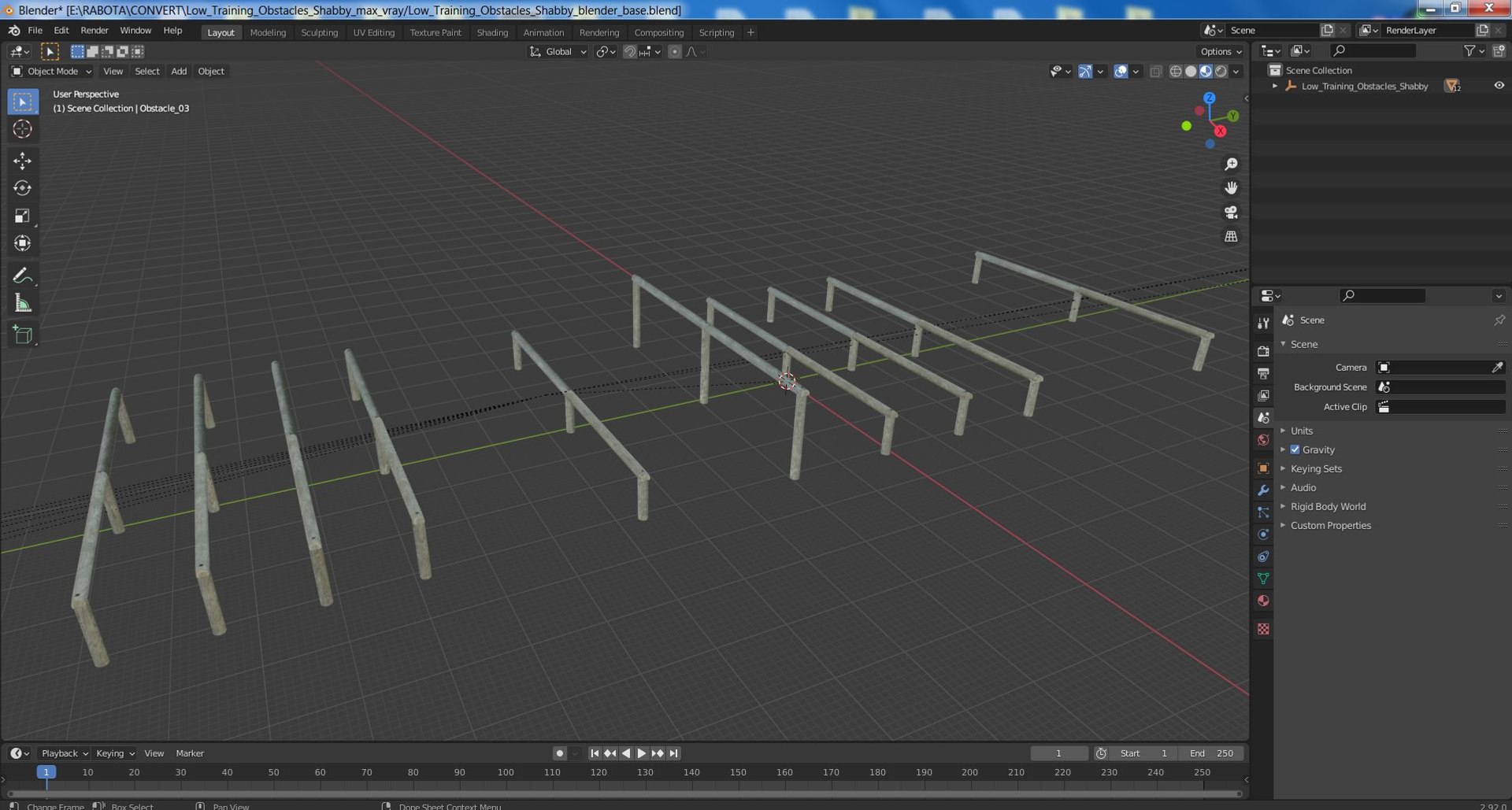 3D Model Low Training Obstacles Shabby - TurboSquid 2235532