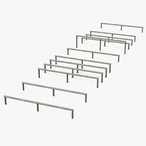 3D model Low Training Obstacles Shabby