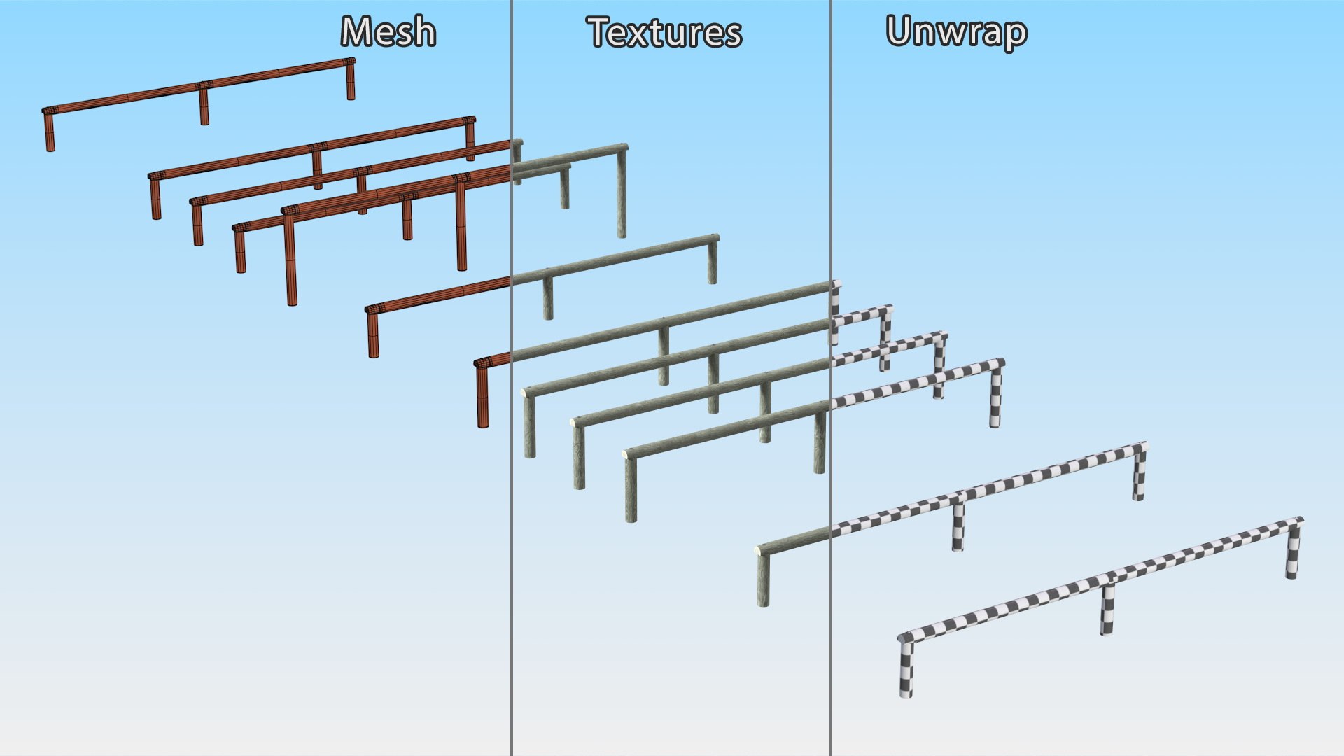 3D Model Low Training Obstacles Shabby - TurboSquid 2235532