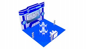 3D Booth Exhibition Design Size 6x6 m three sides open