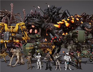 3D SCI FI CHARACTERS PACK model