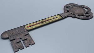 Antique Room Thermometer Old 3D model