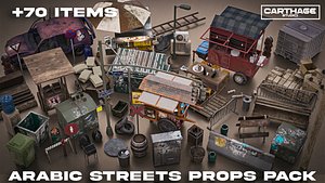 3D Arabic Street Props model