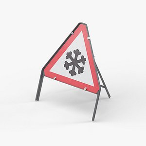 Ice Symbol Triangular Road Sign
