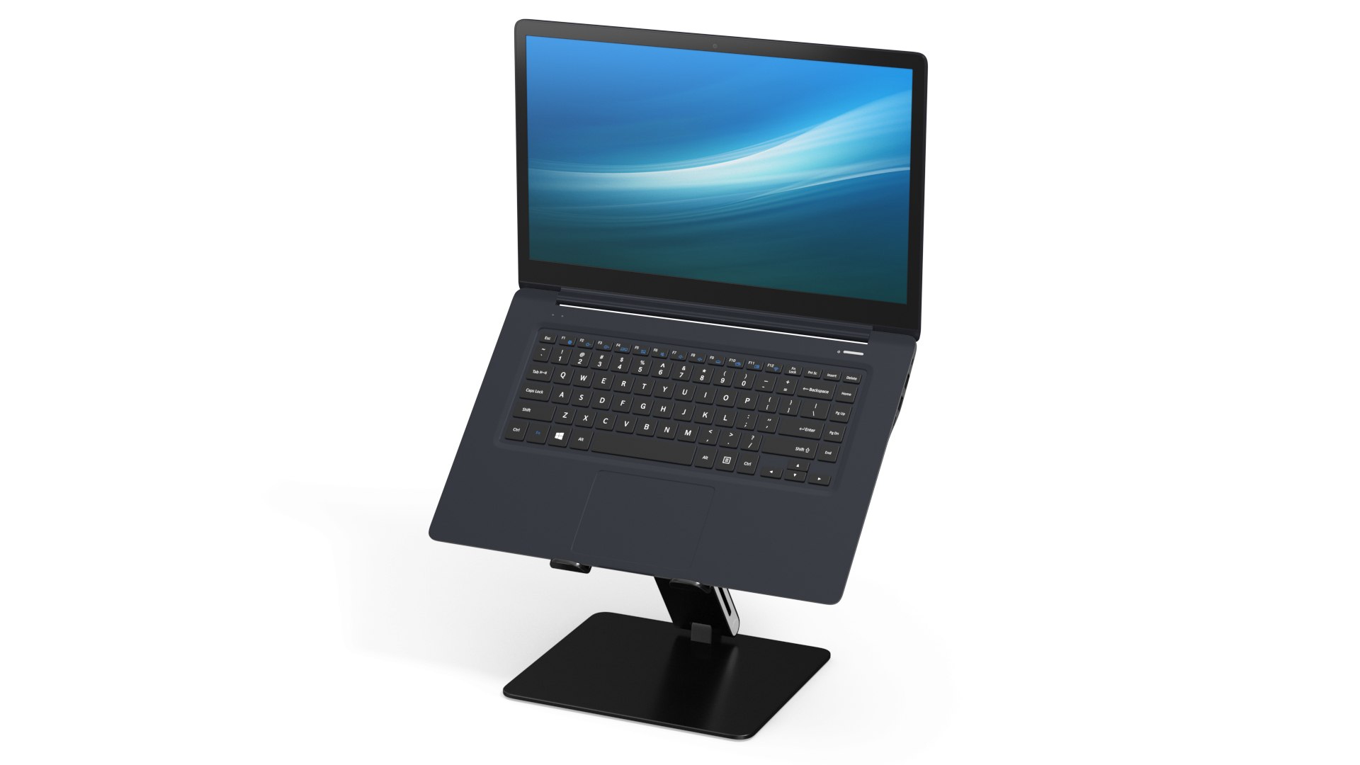 Laptop on Adjustable Holder Stand 3D model preview