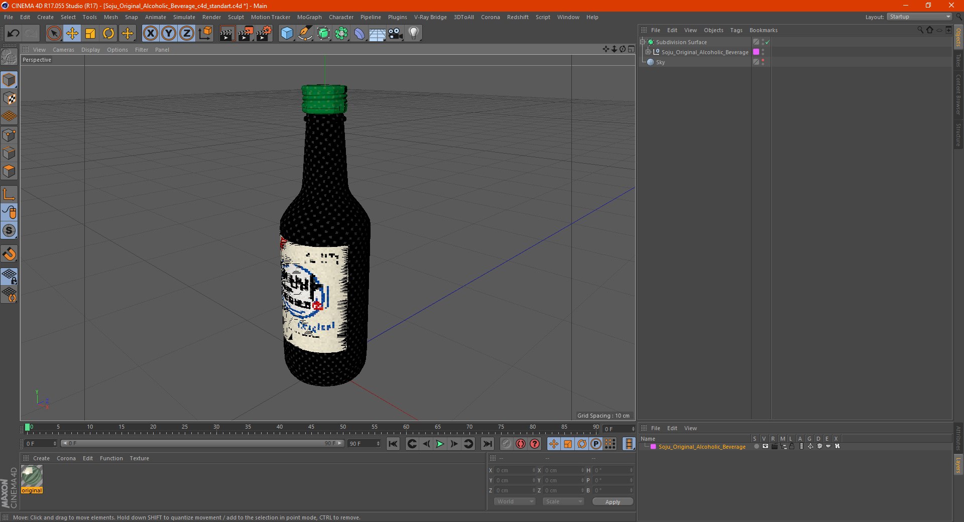 Soju Original Alcoholic Beverage 3d Model Turbosquid 1700531 6615