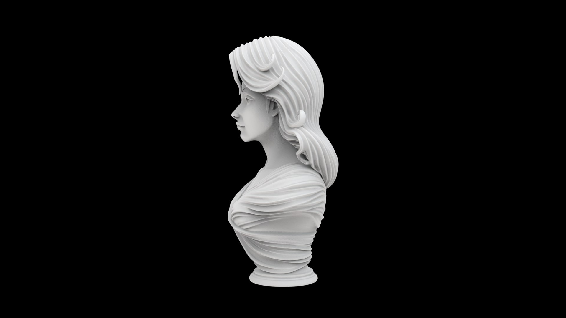Romantic Woman Bust Sculpture With Base For 3D Print - TurboSquid 2452856