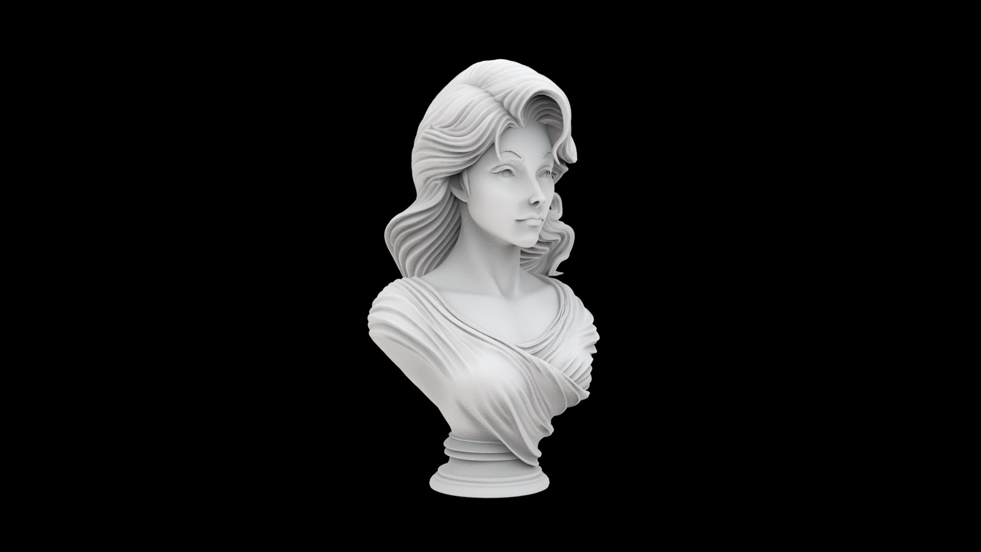 Romantic Woman Bust Sculpture With Base For 3D Print - TurboSquid 2452856
