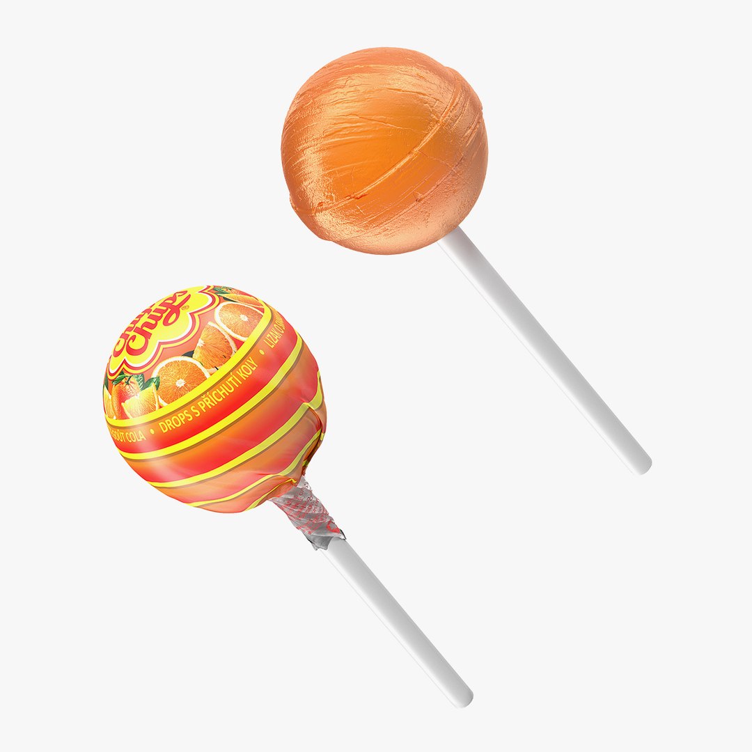 Chupa Chups Lollipop Orange Collection 3D model preview