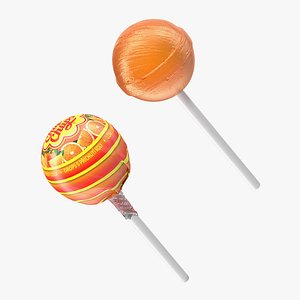 chupa chups lollipop orange 3D model