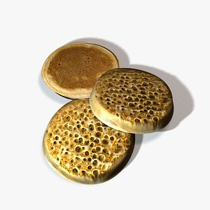 3d model pancake english muffin
