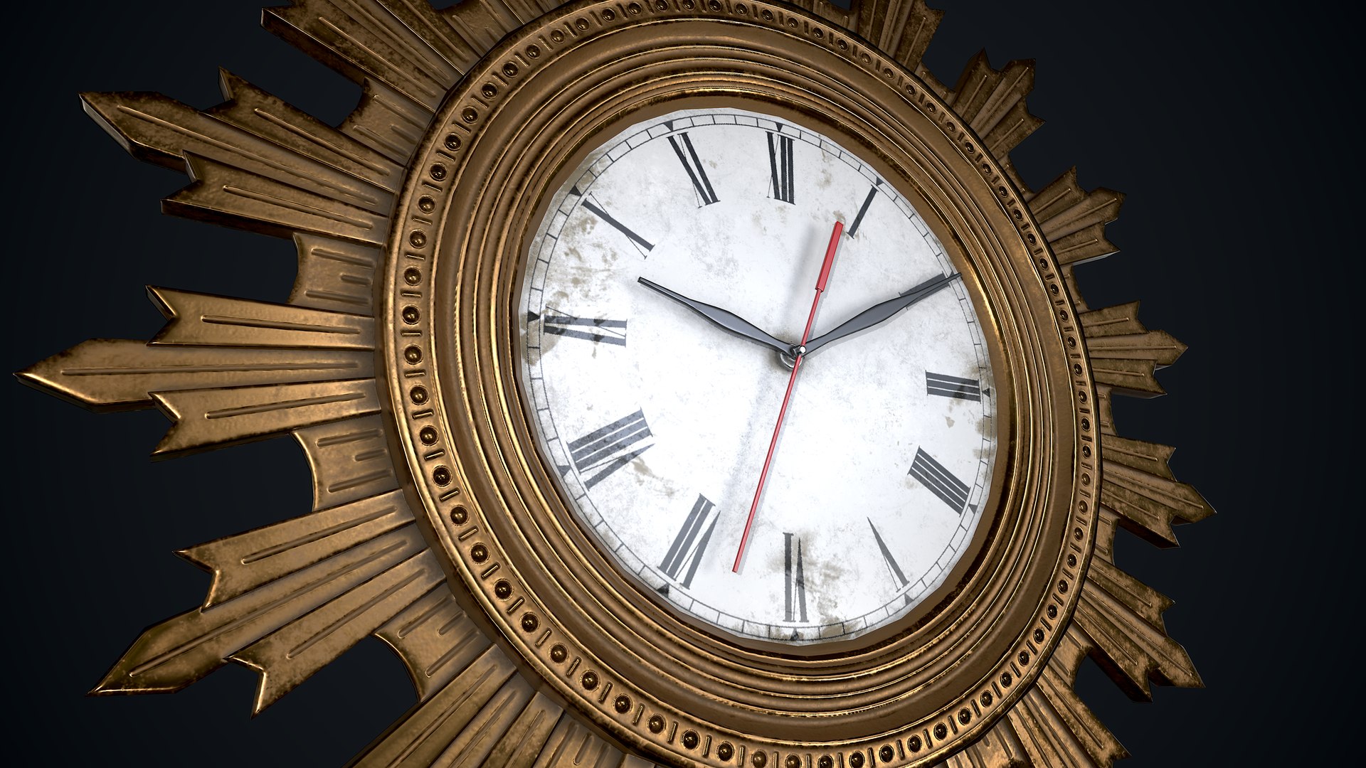 3D wall clock old model TurboSquid 1681227