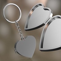 Steel Heart Locket Keychain