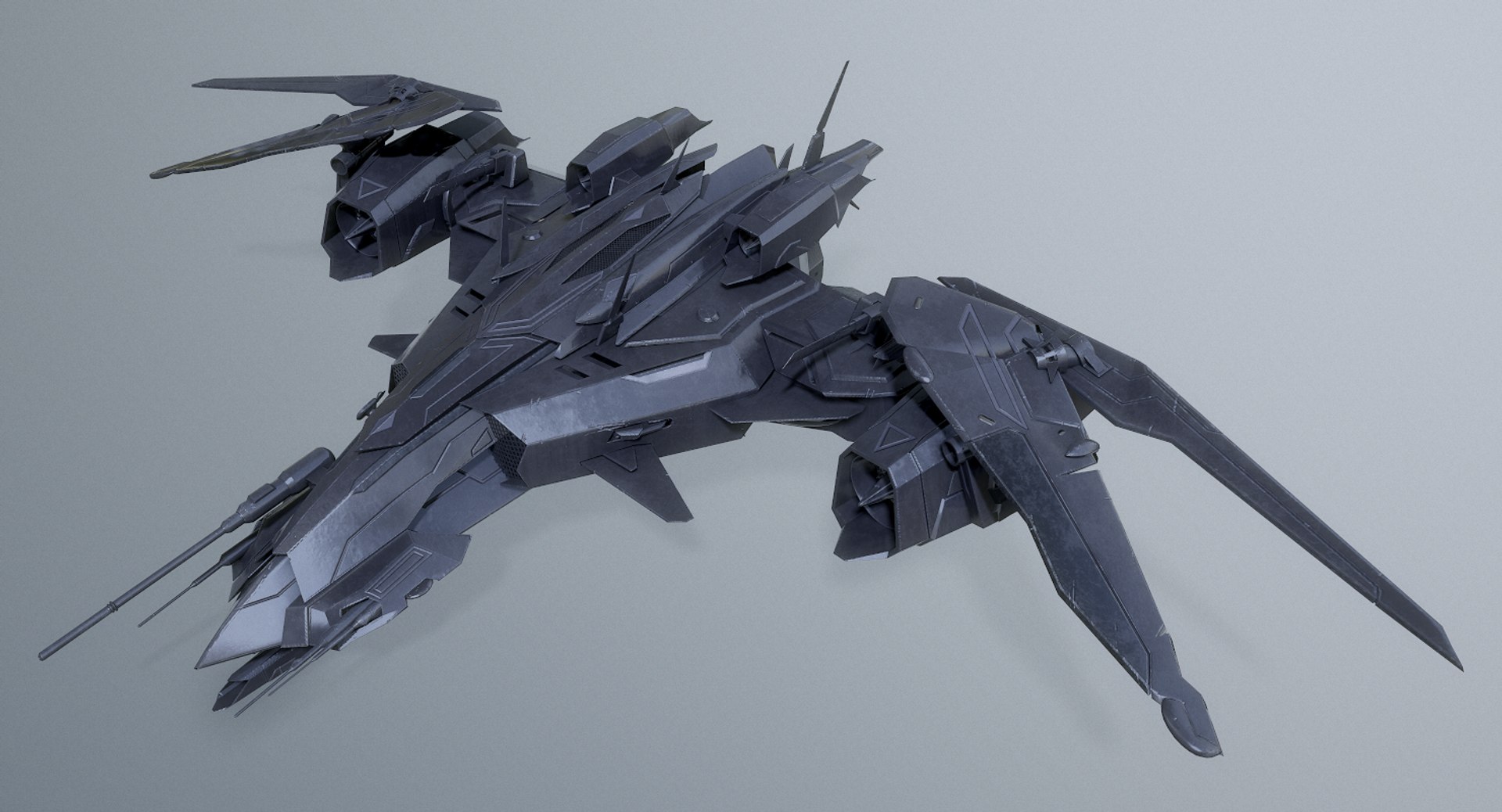 3D Model Rigged Sci-fi Spaceship Fighter - TurboSquid 1379474