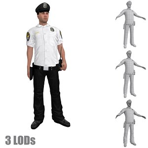 3d rigged police officer 3 model