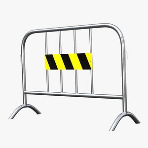 Metal Road Barrier - Traffic Props 3D