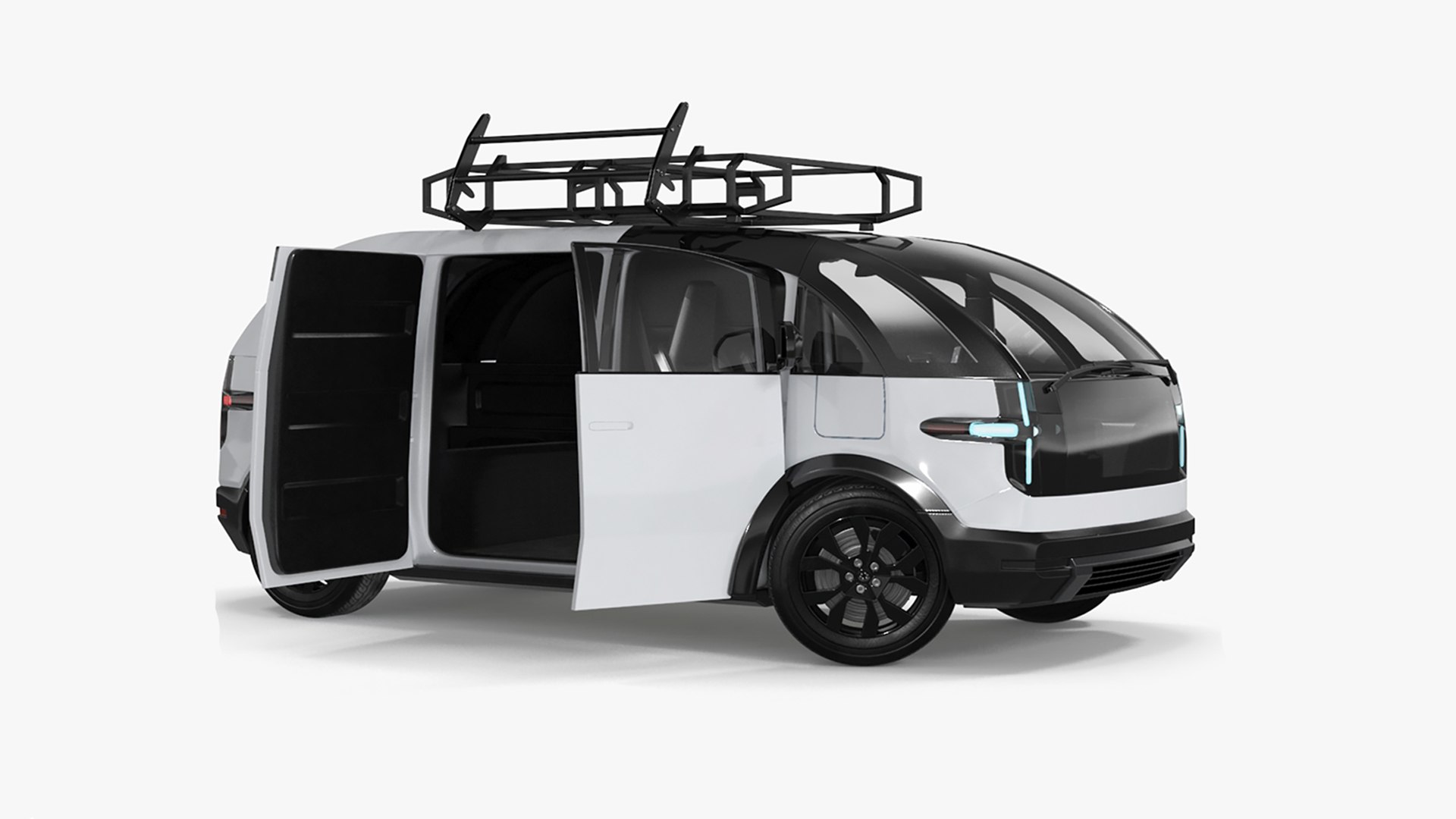 Minibus Electric White Rigged for Cinema 4D 3D model preview