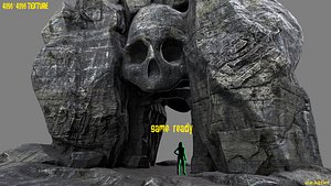 3d obj skull cave