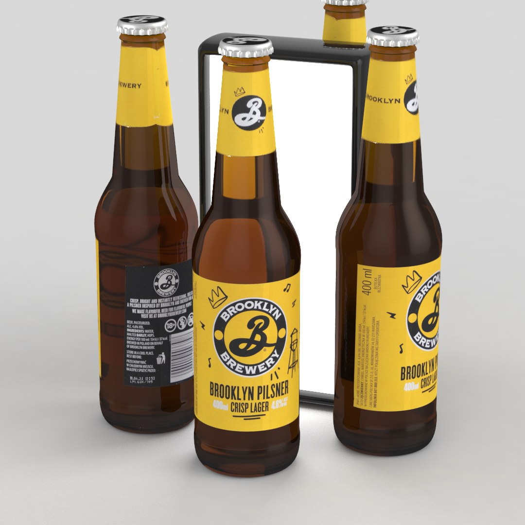 modèle 3D de Bouteille Bière Brooklyn Brewery Pilsner Crisp Lager 400ml 2023 TurboSquid 2026663
