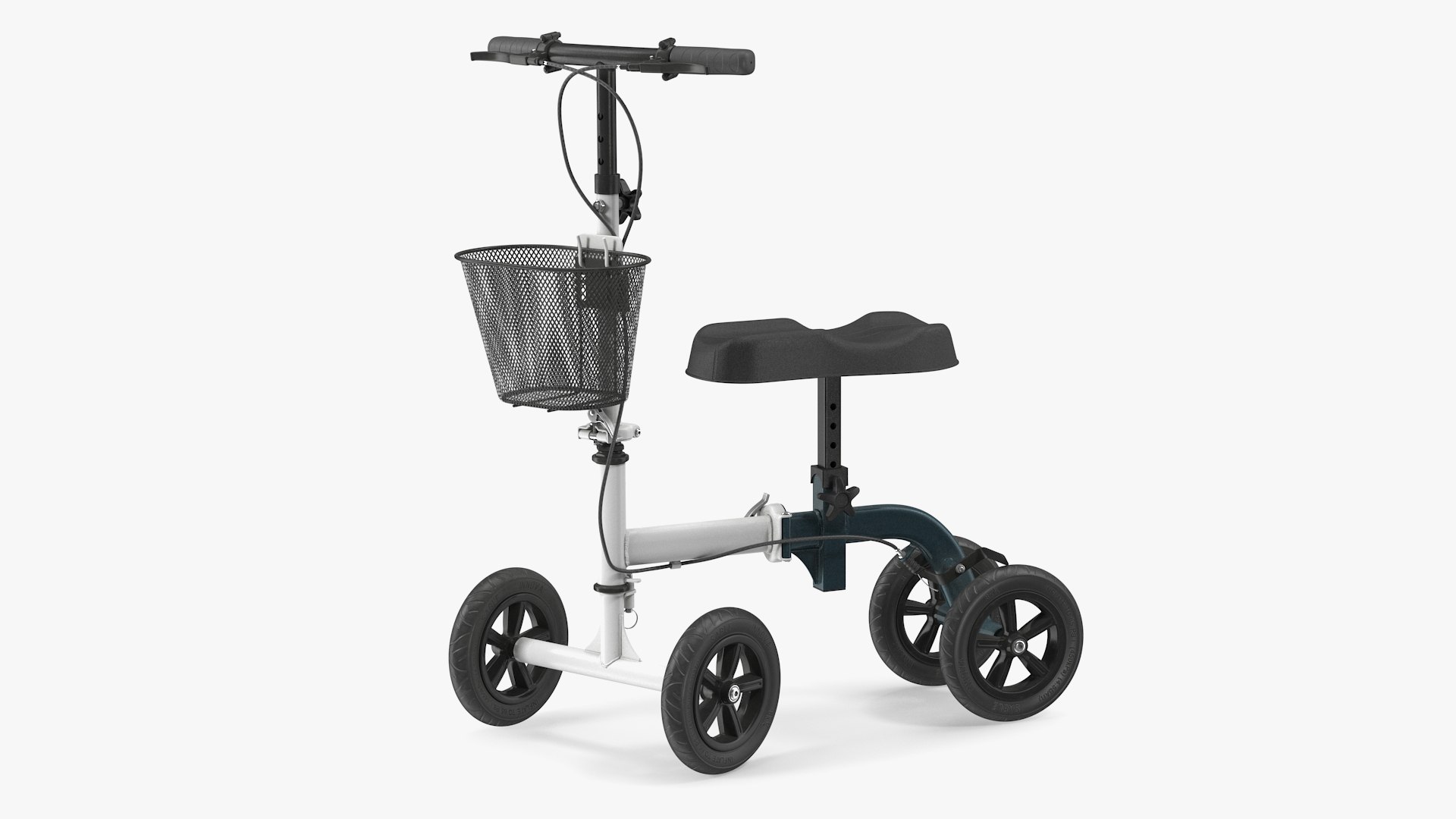 Knee Scooter White Rigged 3D model preview