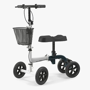 Knee Scooter White Rigged 3D model