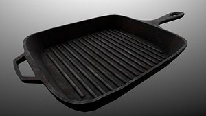 iron grill pan - 3D model