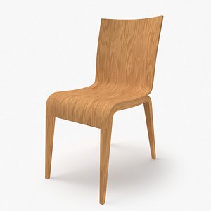 simple wooden chair 3D model