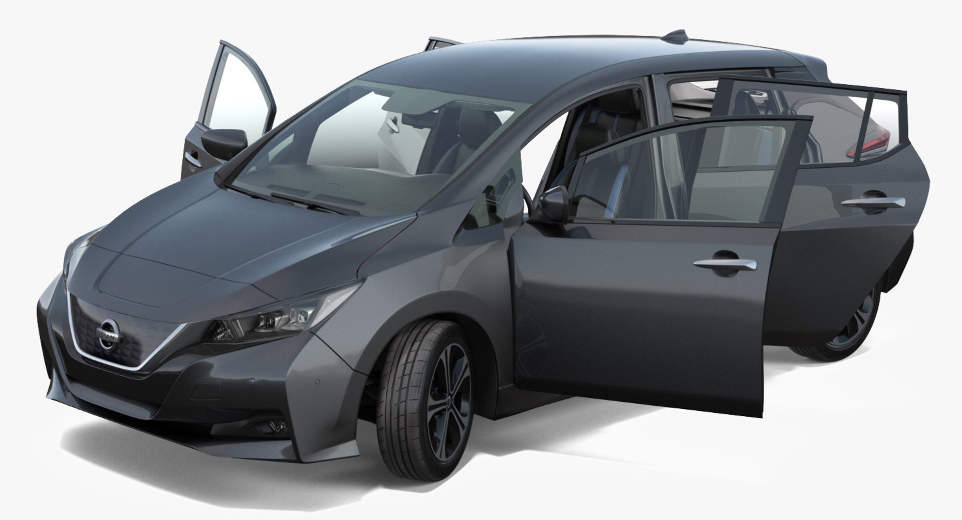 Nissan Leaf 2019 Rigged for Cinema 4D