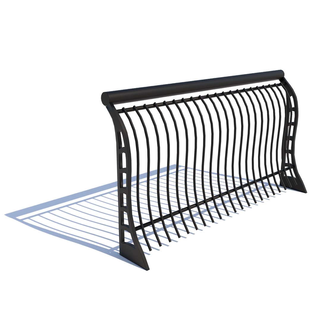 modelo 3d Curved fence railing - TurboSquid 2061656