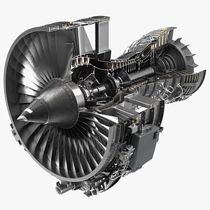 Aircraft Turbofan Engine CFM International CFM56 Sectioned 3D model