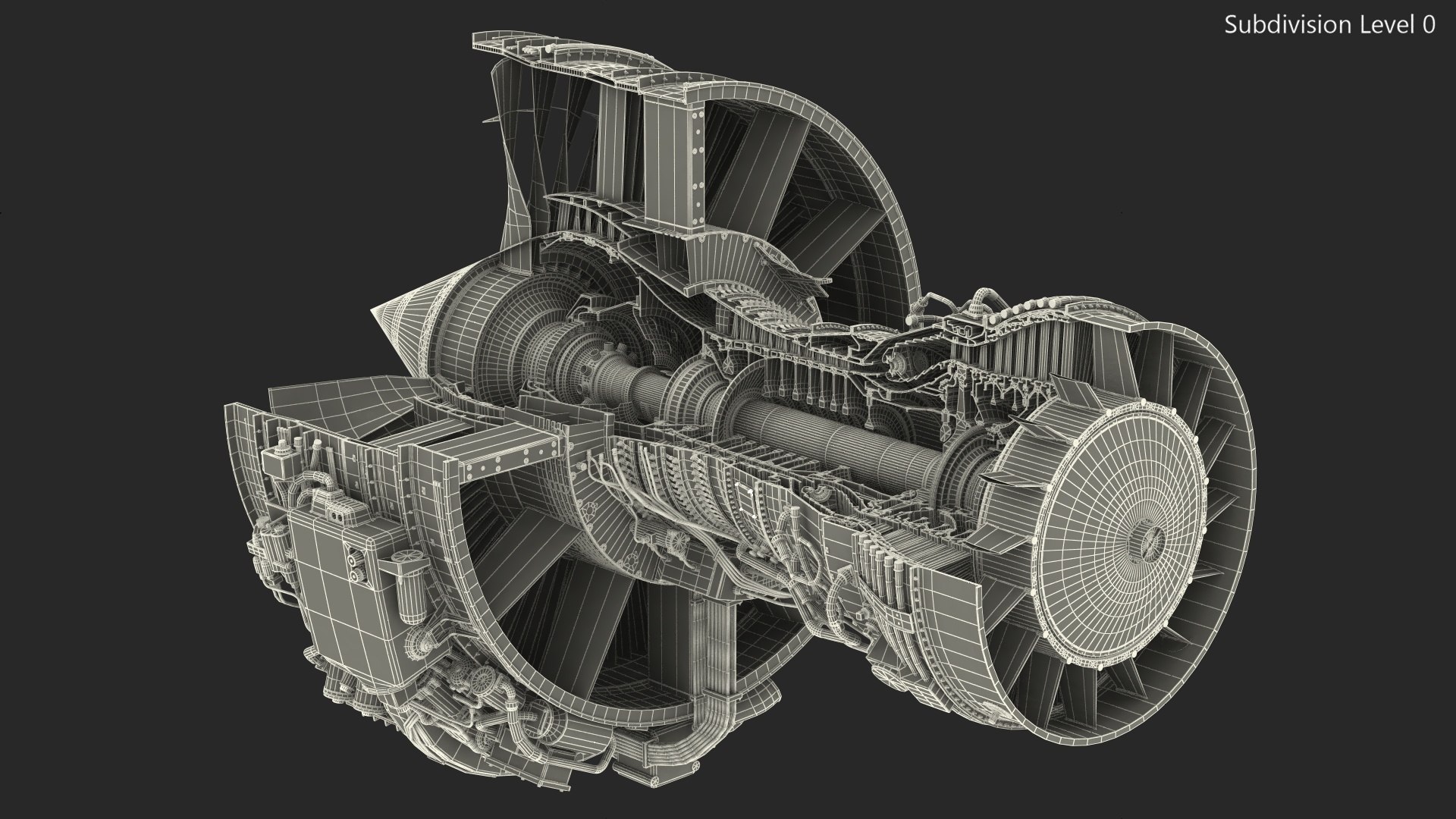Aircraft Turbofan Engine CFM International CFM56 Sectioned 3D model ...