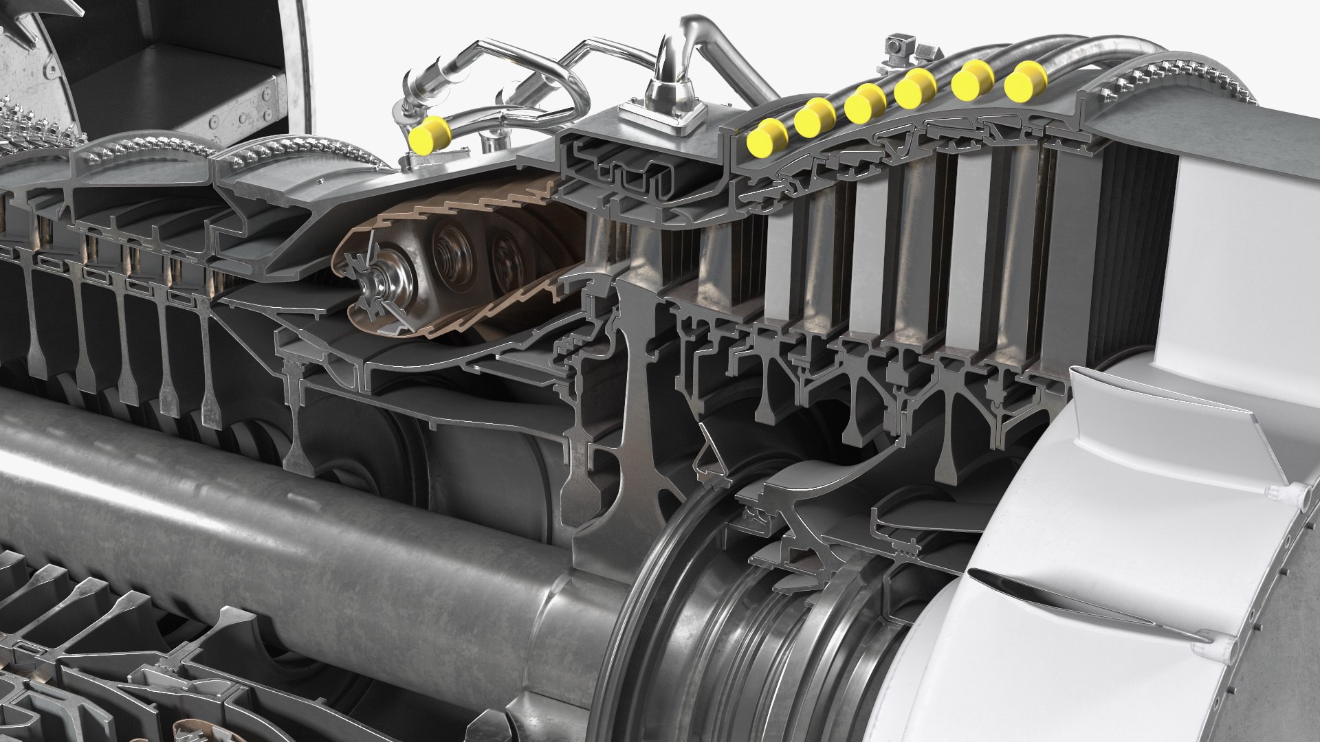 Aircraft Turbofan Engine CFM International CFM56 Sectioned 3D model ...